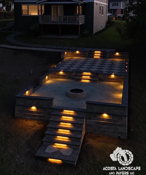 Multi-Tiered Patio, Fire Pit & Integrated Outdoor Living Design